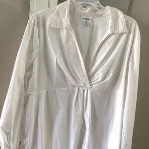 Motherhood Maternity Blouse White Tunic Shirt XL